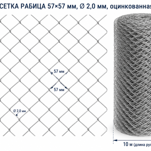57-2,0-2,0оц сетка рабица
